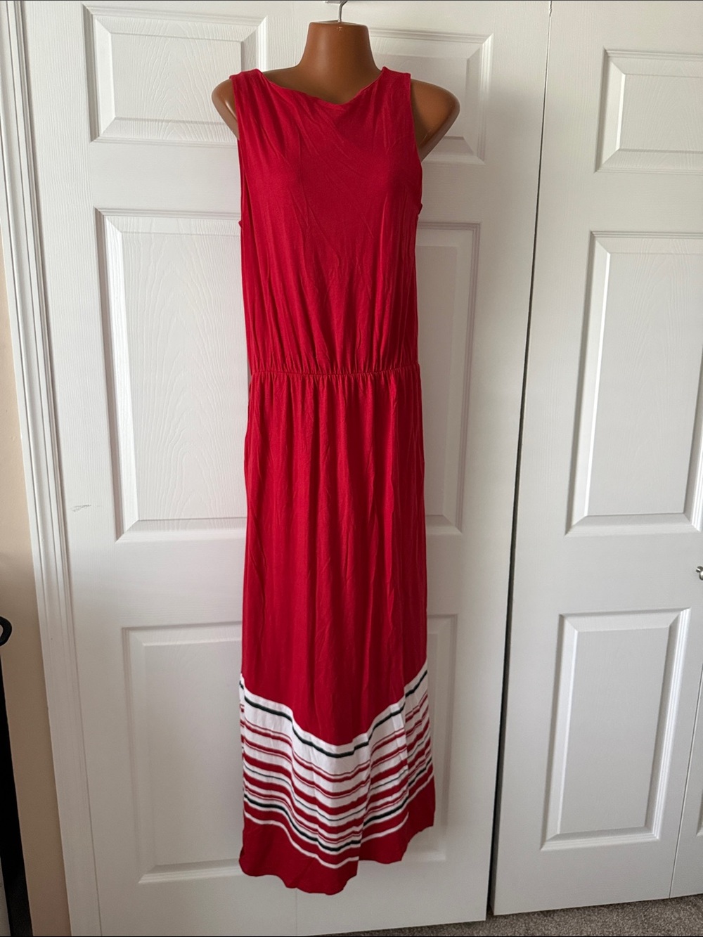 Tommy Hilfiger Red and White Maxi Dress
